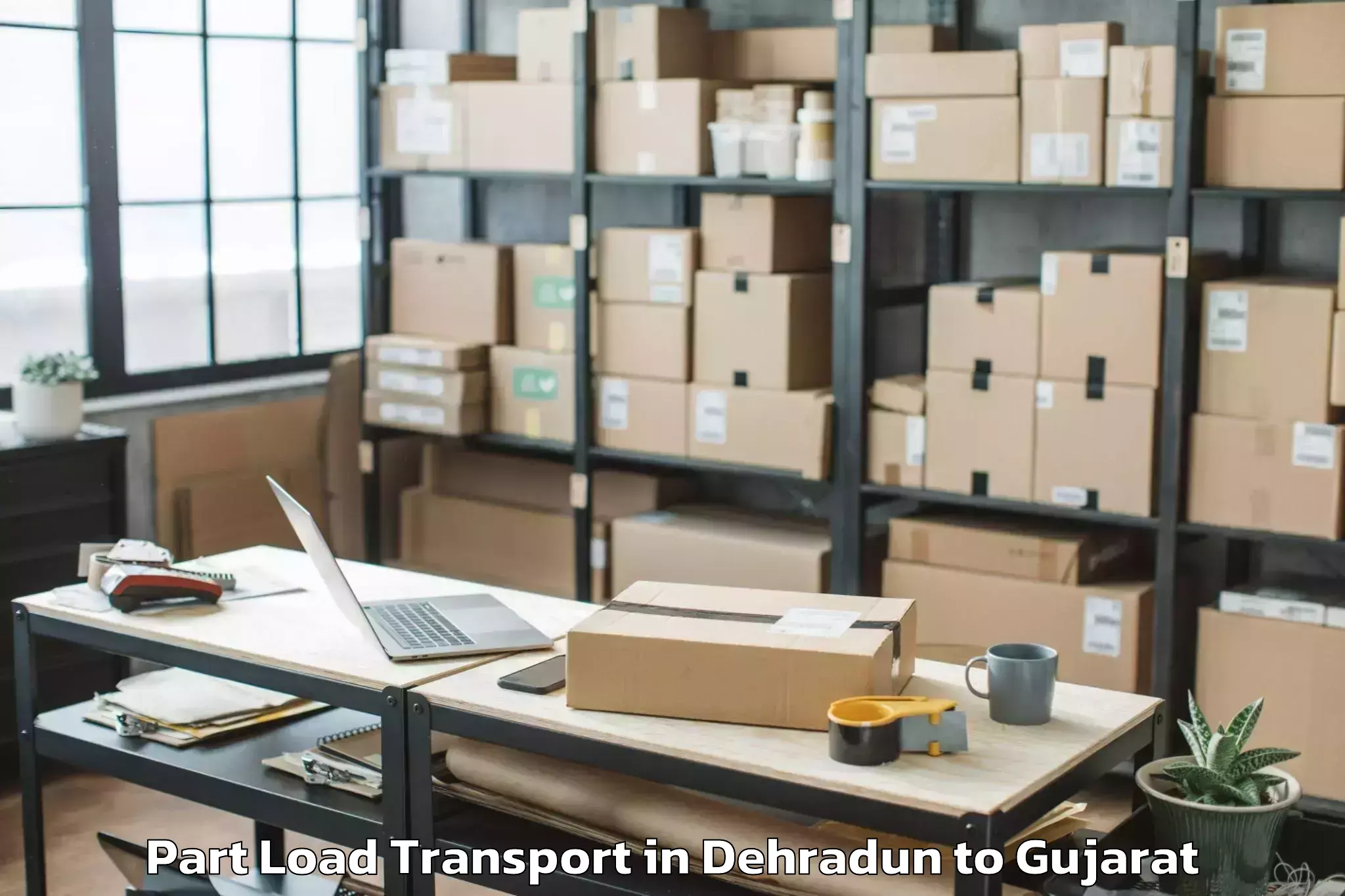 Professional Dehradun to Limkheda Part Load Transport